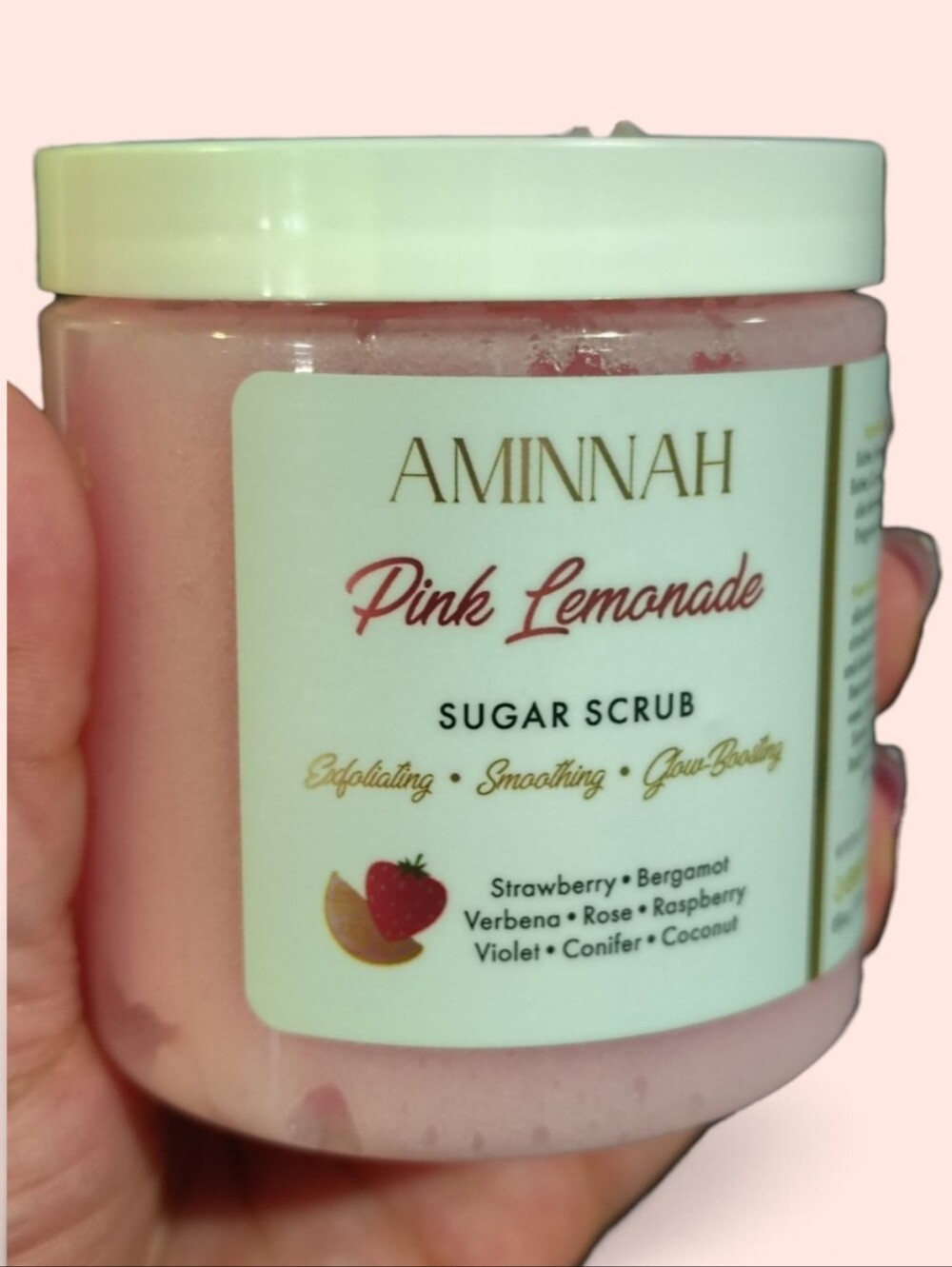 AMINNAH Pink Lemonade Sugar Scrub — Gentle Exfoliating Body Polish